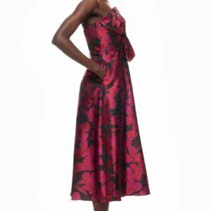 Aidan Mattox  Floral Jacquard Midi-Dress
